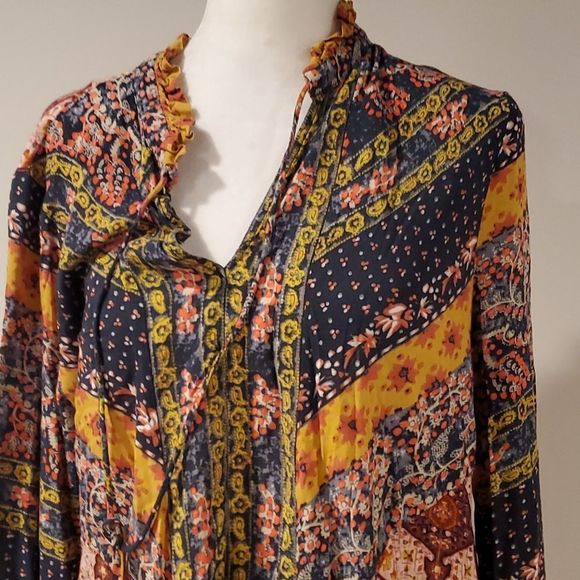 Alter'd State multi Color print boho blouse, M - Picture 2 of 6